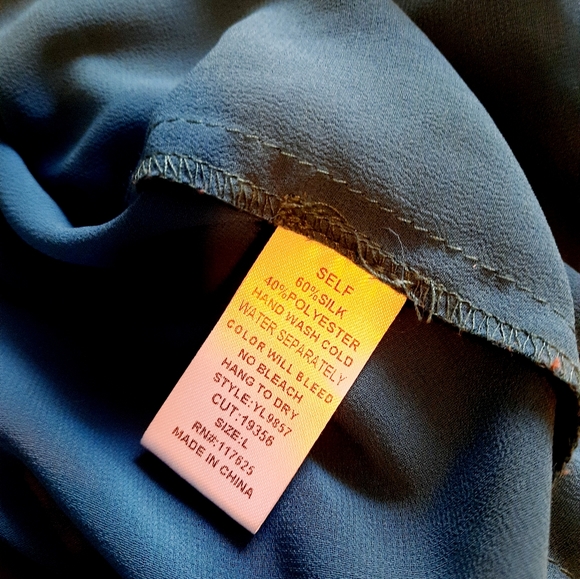 Silk Turquoise Draped Dress - Picture 9 of 9